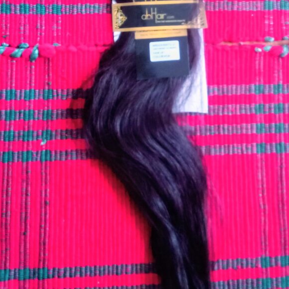 NWT AB Remy Human Hair Extensions 18\' color 1B (darkest brown) main image 4